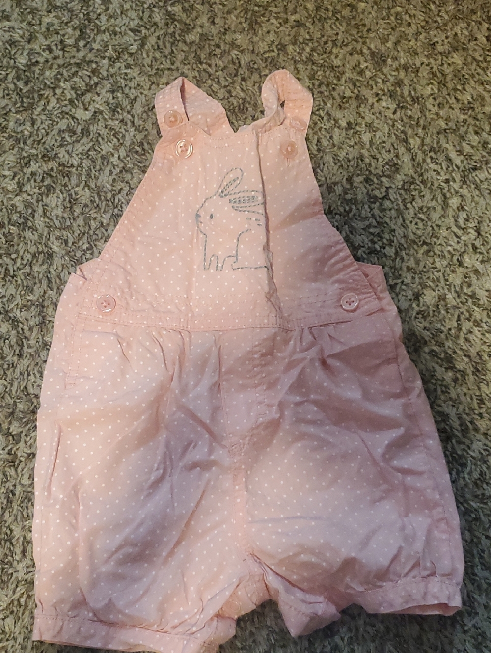 Pink Polka Dot Bunny Overalls for Kids